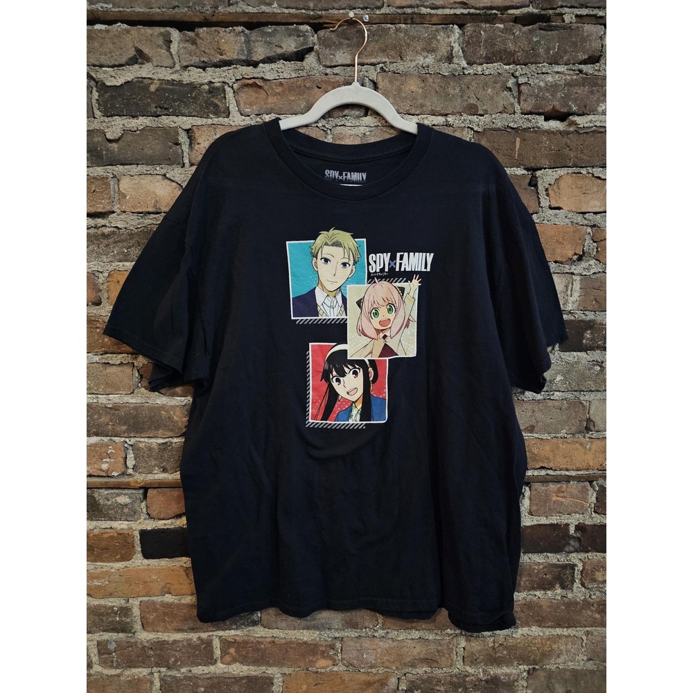 SPY X‎ FAMILY Shirt Mens XL Black Loid Anya Yor Forger Anime Graphic T-Shirt